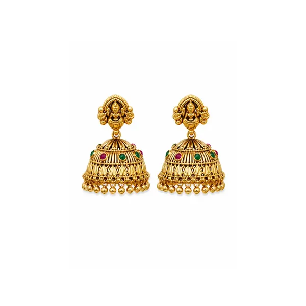 Premium_Gold_Plated_Laxmi_Temple_Long_Necklace_Set_K_1315_Green