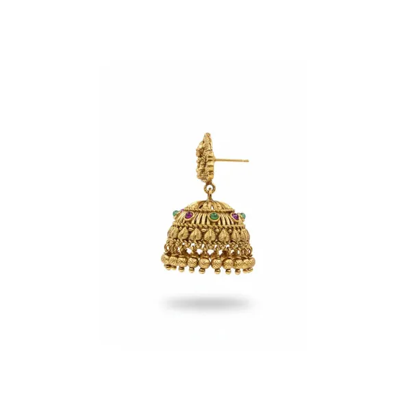 Premium_Gold_Plated_Laxmi_Temple_Long_Necklace_Set_K_1315_Green