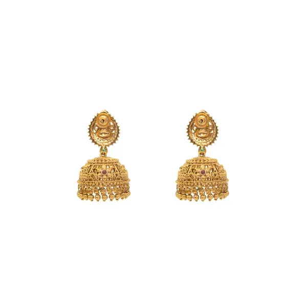Traditional_Temple_Jhumka_With_Laxmi_Motif_R_2231_Green