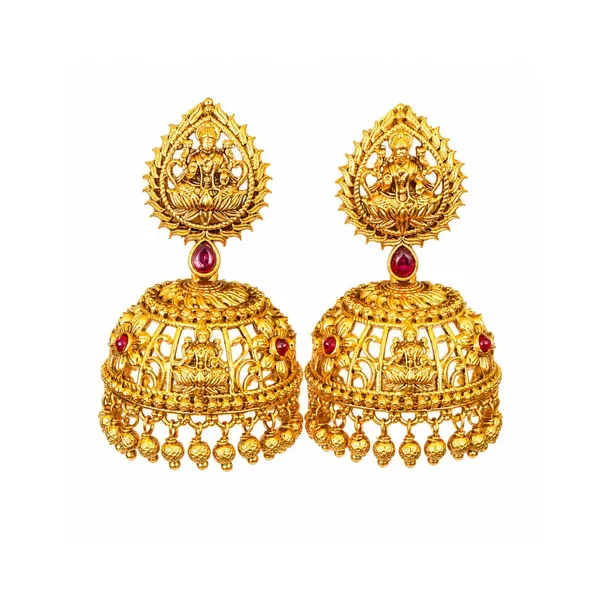 Traditional_Temple_Jhumka_With_Laxmi_Motif_R_2231_Green