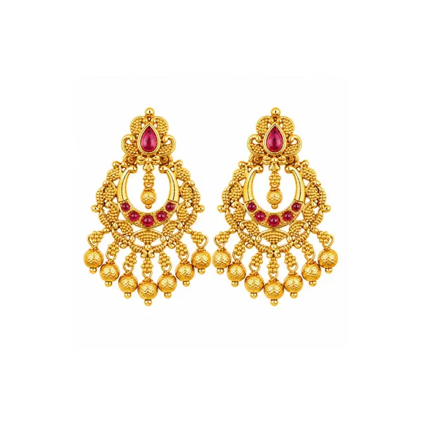 Traditional_Temple_Chandbali_Earrings_With_Red_Green_Stones_K_300_Green