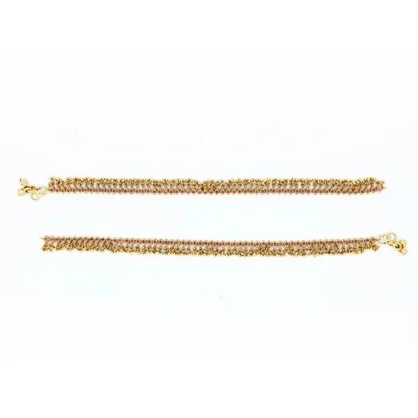 Traditional_Gold_Plated_Temple_Payal_With_Pink_Stone_Detailing_V_1818_Red