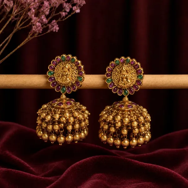 Divine_Lakshmi_Heritage_Jhumka_V_366_White_Green