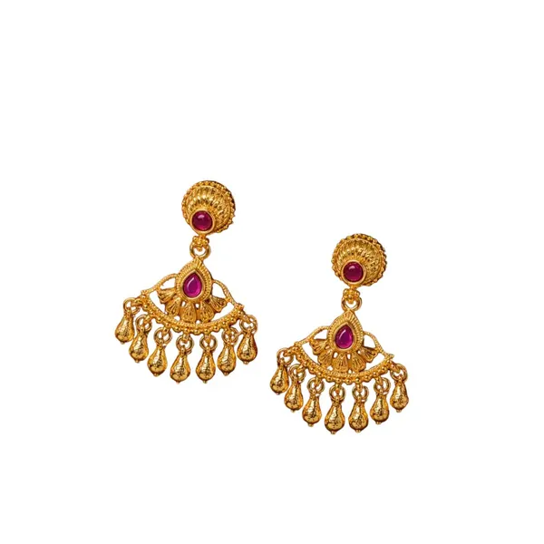 Antique_Gold_Plated_Temple_Bali_With_Pink_Stones_R_2162_Red