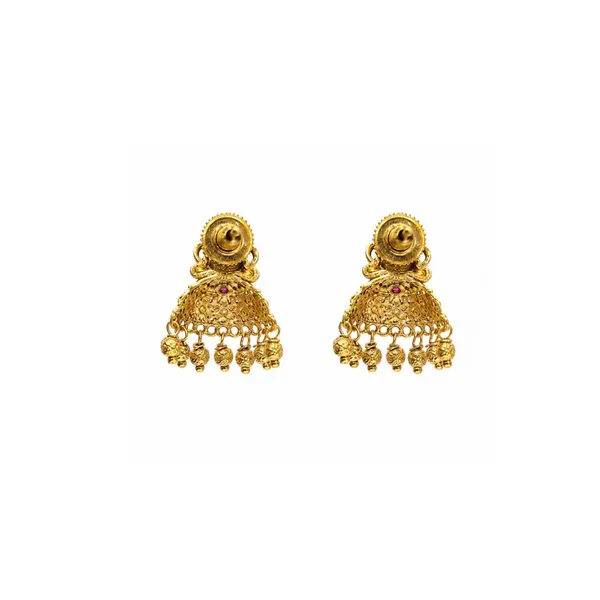 Bridal_Temple_Jhumkas_With_Gold_Plated_V_2258_Red