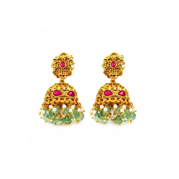 Lakshmi_Temple_Long_Necklace_Set_J_75_Green