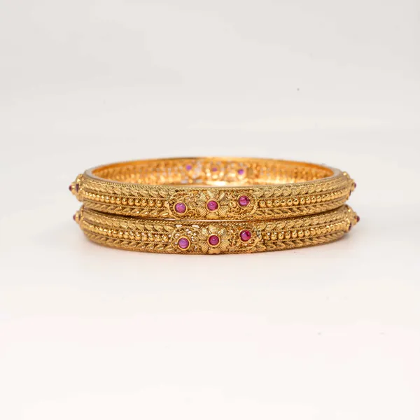 Ruby_Grace_Antique_Gold_Plated_Bangle_V_1240_Red