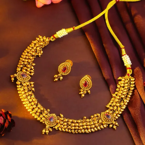 South_Indian_Gold_Plated_Temple_Necklace_Set_K_1770_Red