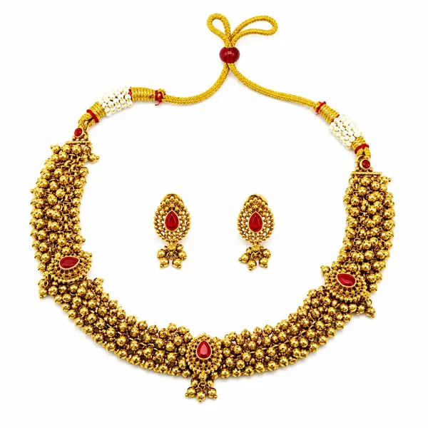 South_Indian_Gold_Plated_Temple_Necklace_Set_K_1770_Red