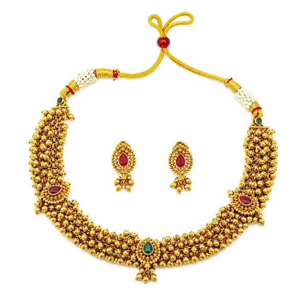 South_Indian_Gold_Plated_Temple_Necklace_Set_K_1770_Red