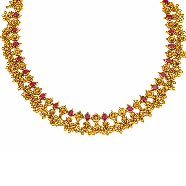 Heritage_Gold_Plated_Ruby_Temple_Necklace_Set_K_1617_Green