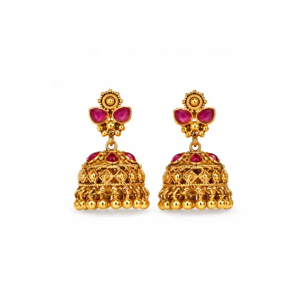 Heritage_Gold_Plated_Ruby_Temple_Necklace_Set_K_1617_Green