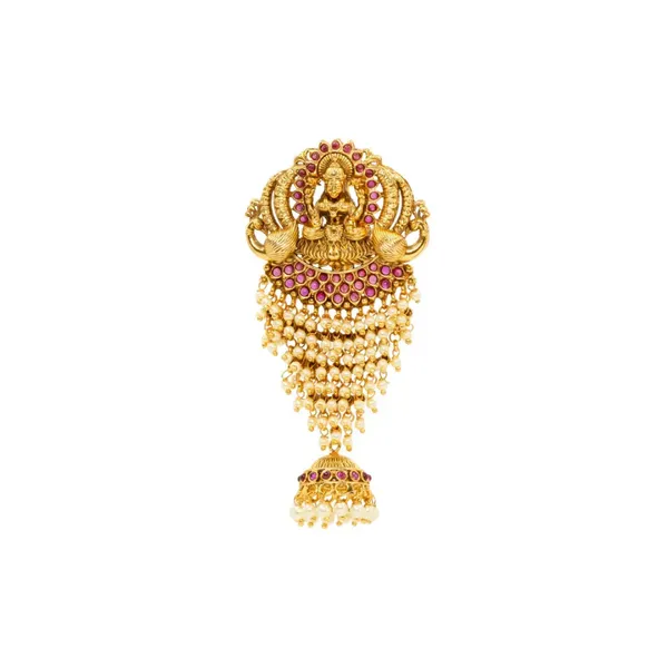 Gold_Plated_Laxmi_Hair_Broach_Red