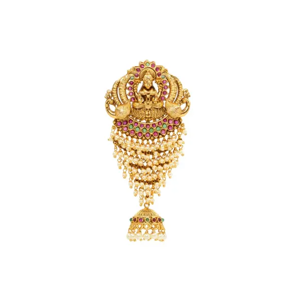 Gold_Plated_Laxmi_Hair_Broach_Red
