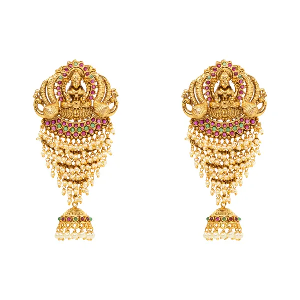 Gold_Plated_Laxmi_Hair_Broach_Red