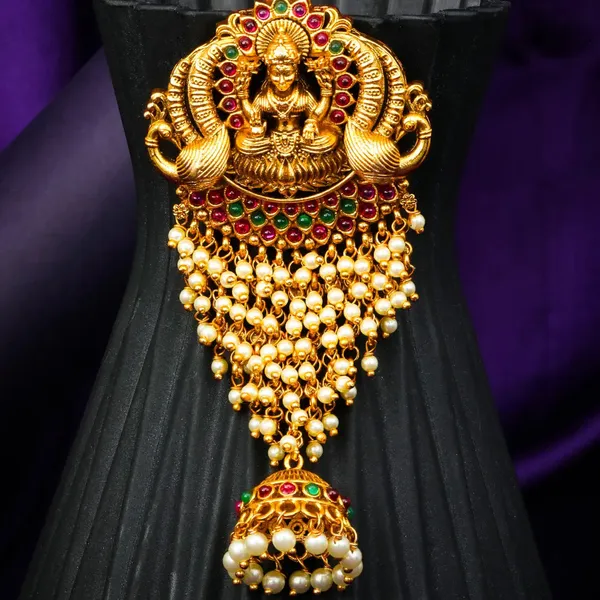 Gold_Plated_Laxmi_Hair_Broach_Green