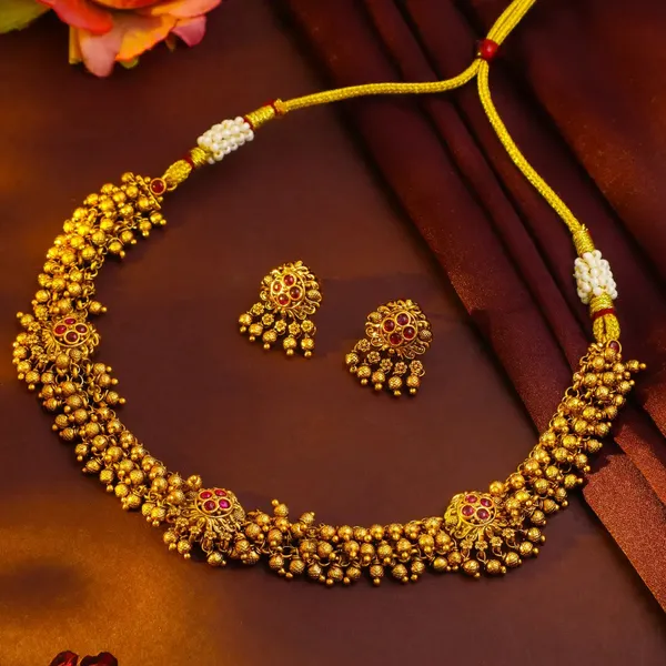 South_Indian_Temple_Necklace_Set_Pearl_Gemstone_Beauty_T_44a_Gold_Red