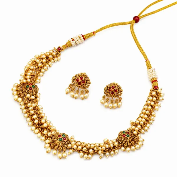 South_Indian_Temple_Necklace_Set_Pearl_Gemstone_Beauty_T_44a_Gold_Red