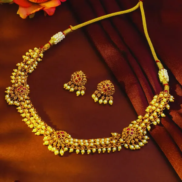 South_Indian_Temple_Necklace_Set_Pearl_Gemstone_Beauty_T_44a_Red