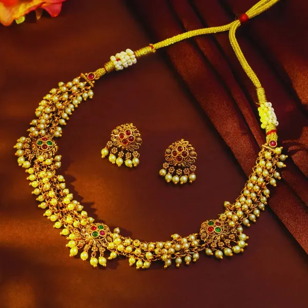 South_Indian_Temple_Necklace_Set_Pearl_Gemstone_Beauty_T_44a_Green
