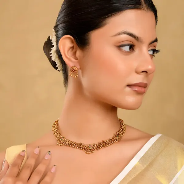 South_Indian_Temple_Necklace_Set_Pearl_Gemstone_Beauty_T_44a_Green