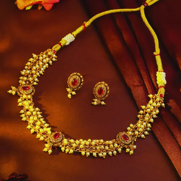 Classic_South_Temple_Short_Necklace_Set_Ruby_Emerald_Pearl_Detailing_T_38_Red