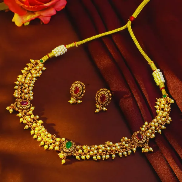 Classic_South_Temple_Short_Necklace_Set_Ruby_Emerald_Pearl_Detailing_T_38_Green
