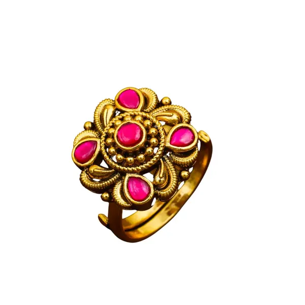 Minimalist_Gold_Plated_Temple_Ring_Dainty_Everyday_Jewellery_J_307_Red