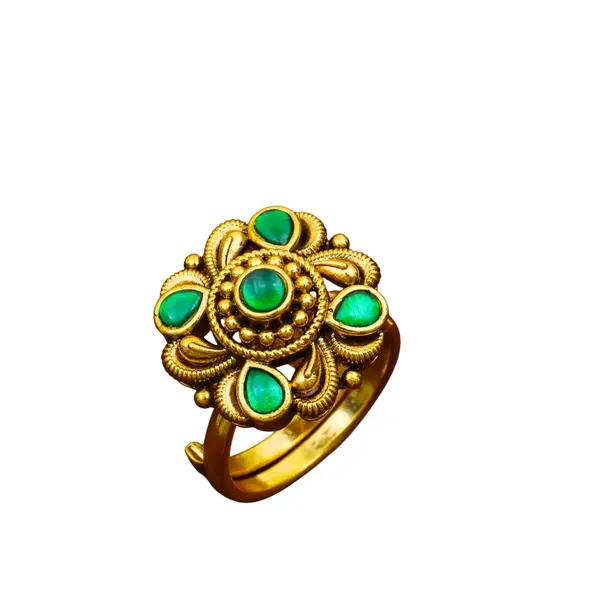 Minimalist_Gold_Plated_Temple_Ring_Dainty_Everyday_Jewellery_J_307_Green