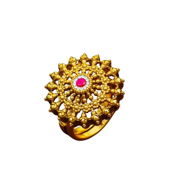 Dainty_Minimalist_Gold_Ring_South_Indian_Temple_Inspired_Design_J_309_Red