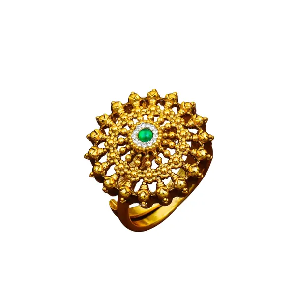 Dainty_Minimalist_Gold_Ring_South_Indian_Temple_Inspired_Design_J_309_Green