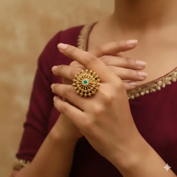 Dainty_Minimalist_Gold_Ring_South_Indian_Temple_Inspired_Design_J_309_Green