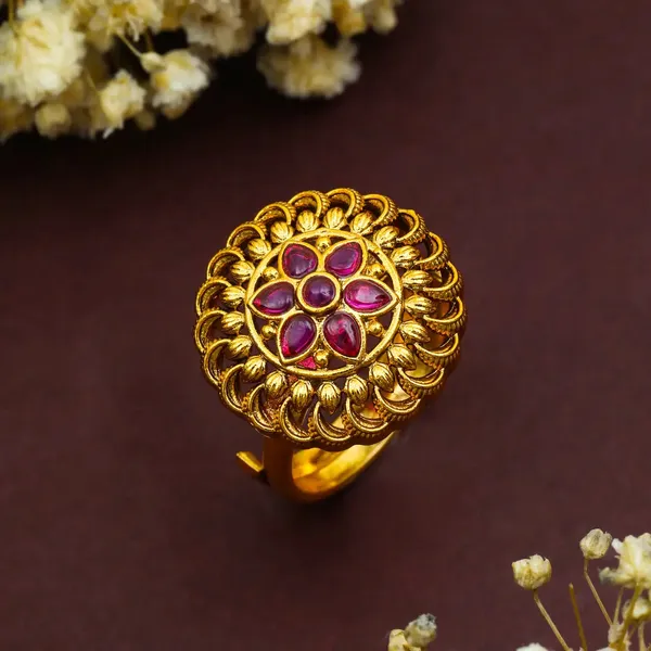 Modern_Minimalist_Temple_Ring_Gold_Plated_Daily_Wear_V_2603_Red
