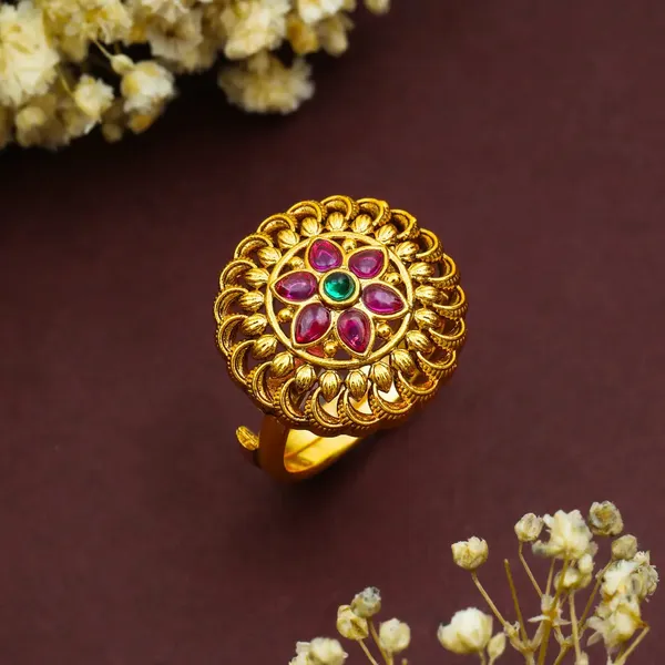 Modern_Minimalist_Temple_Ring_Gold_Plated_Daily_Wear_V_2603_Green