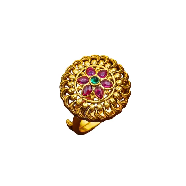 Modern_Minimalist_Temple_Ring_Gold_Plated_Daily_Wear_V_2603_Green
