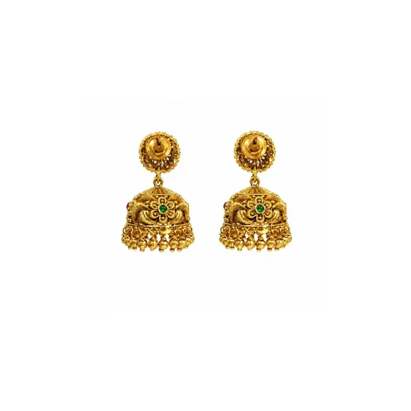 Classic_Temple_Floral_Jhumkas_Gold_Plated_Ethnic_Earring_R_1725_Red