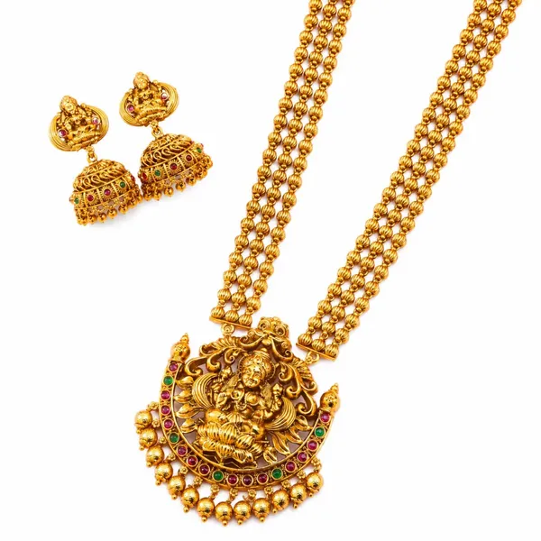 Minimalist_Temple_Pendant_Set_Gold_Plated_Ruby_Charm_Green