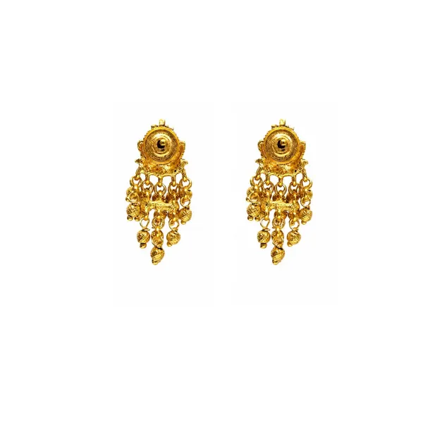 South_Indian_Temple_Bali_Earrings_Minimalist_Pearl_Cluster_Look_T_73_Gold_Red