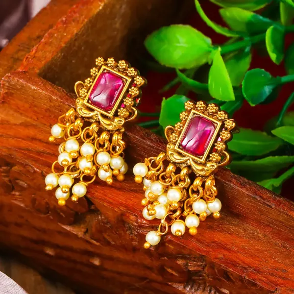 Heritage_Temple_Pearl_Bali_Earrings_Ruby_Emerald_Stud_Detail_R_2161_Red