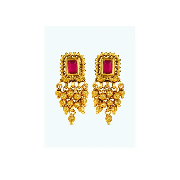Minimal_Gold_Plated_Temple_Bali_Traditional_Yet_Trendy_Earrings_R_2159_Green