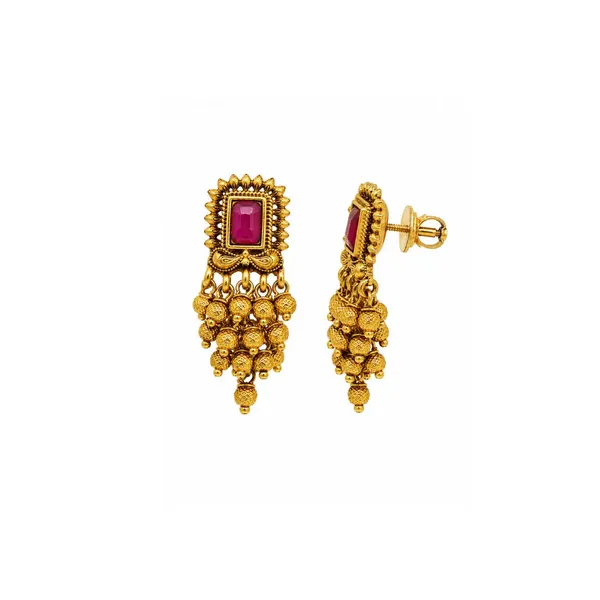 Minimal_Gold_Plated_Temple_Bali_Traditional_Yet_Trendy_Earrings_R_2159_Green