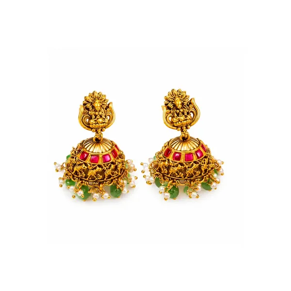 South_Indian_Temple_Jewellery_Pendant_Set_With_Laxmi_Motif_J_1371_Red