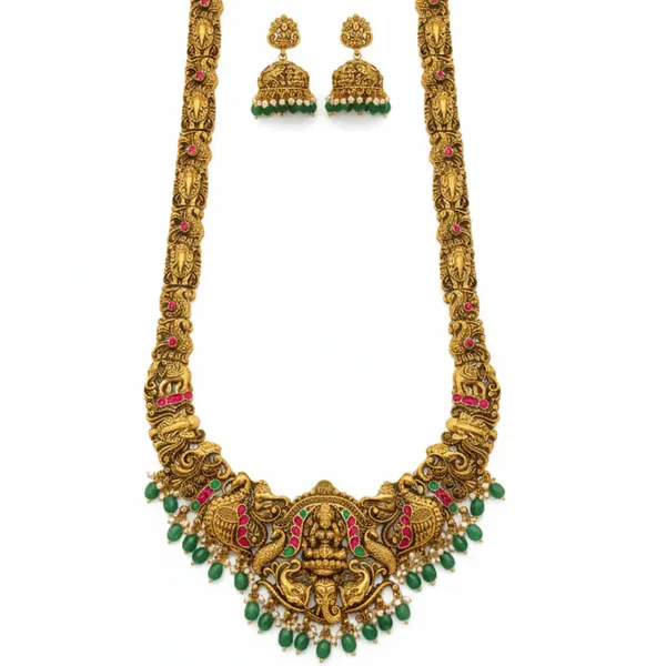 Laxmi_Design_Temple_Jewellery_Long_Necklace_Set_South_Indian_Bridal_J_1243_Green