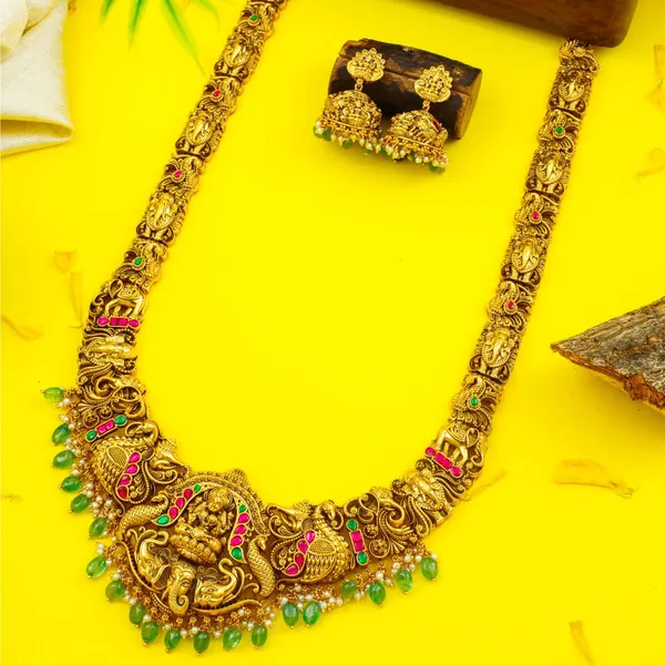 Laxmi_Design_Temple_Jewellery_Long_Necklace_Set_South_Indian_Bridal_J_1243_Green