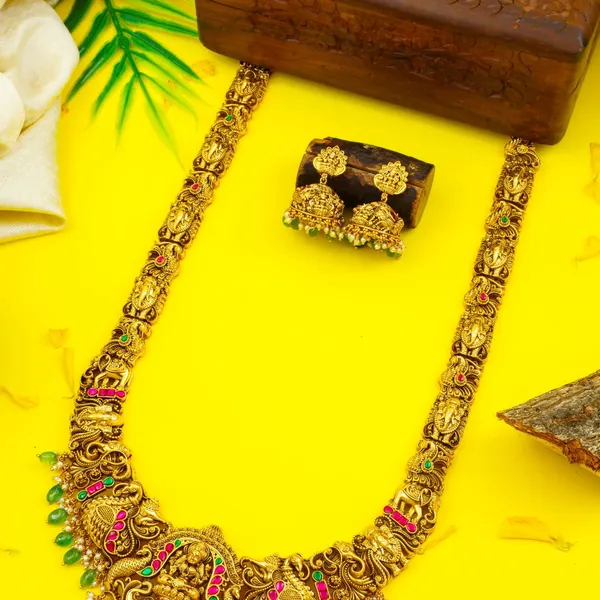 Laxmi_Design_Temple_Jewellery_Long_Necklace_Set_South_Indian_Bridal_J_1243_Green