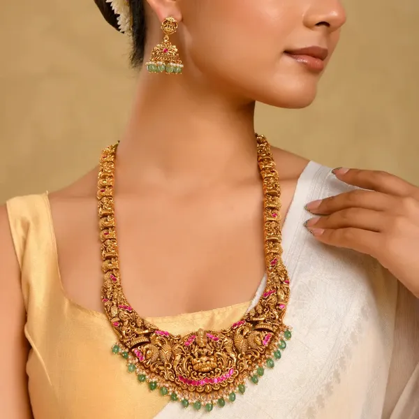 Heritage_Temple_Jewellery_Bridal_Combo_Set_Laxmi_Design_Gold_Look_J_1240n_Red