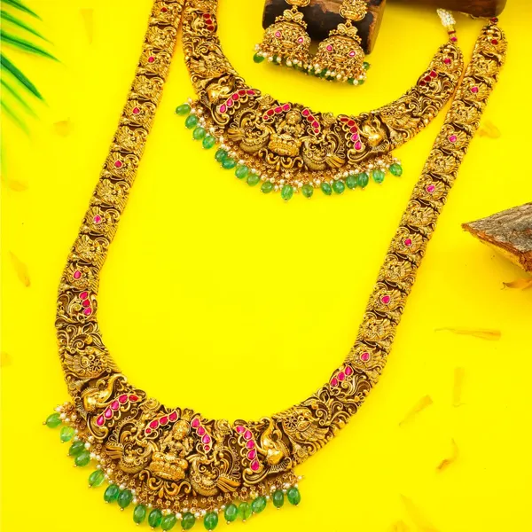 Traditional_South_Indian_Temple_Jewellery_Combo_Set_With_Laxmi_Motif_J_1236n_Red
