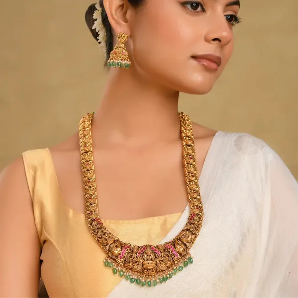 Traditional_South_Indian_Temple_Jewellery_Combo_Set_With_Laxmi_Motif_J_1236n_Red