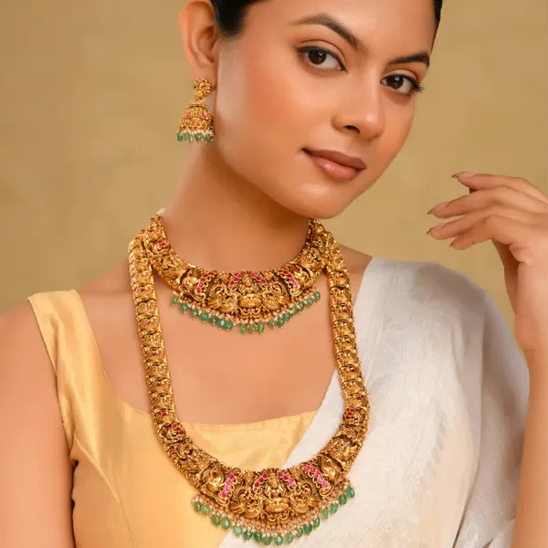 Traditional_South_Indian_Temple_Jewellery_Combo_Set_With_Laxmi_Motif_J_1236n_Red
