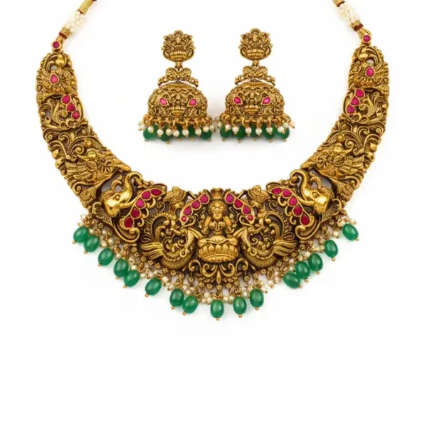 Traditional_South_Indian_Temple_Jewellery_Combo_Set_With_Laxmi_Motif_J_1236n_Red